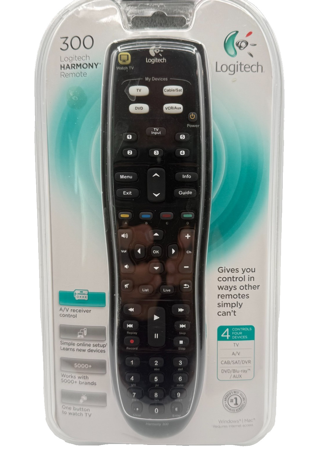 Logitech Harmony 300 Universal Remote Control Black BRAND NEW SEALED