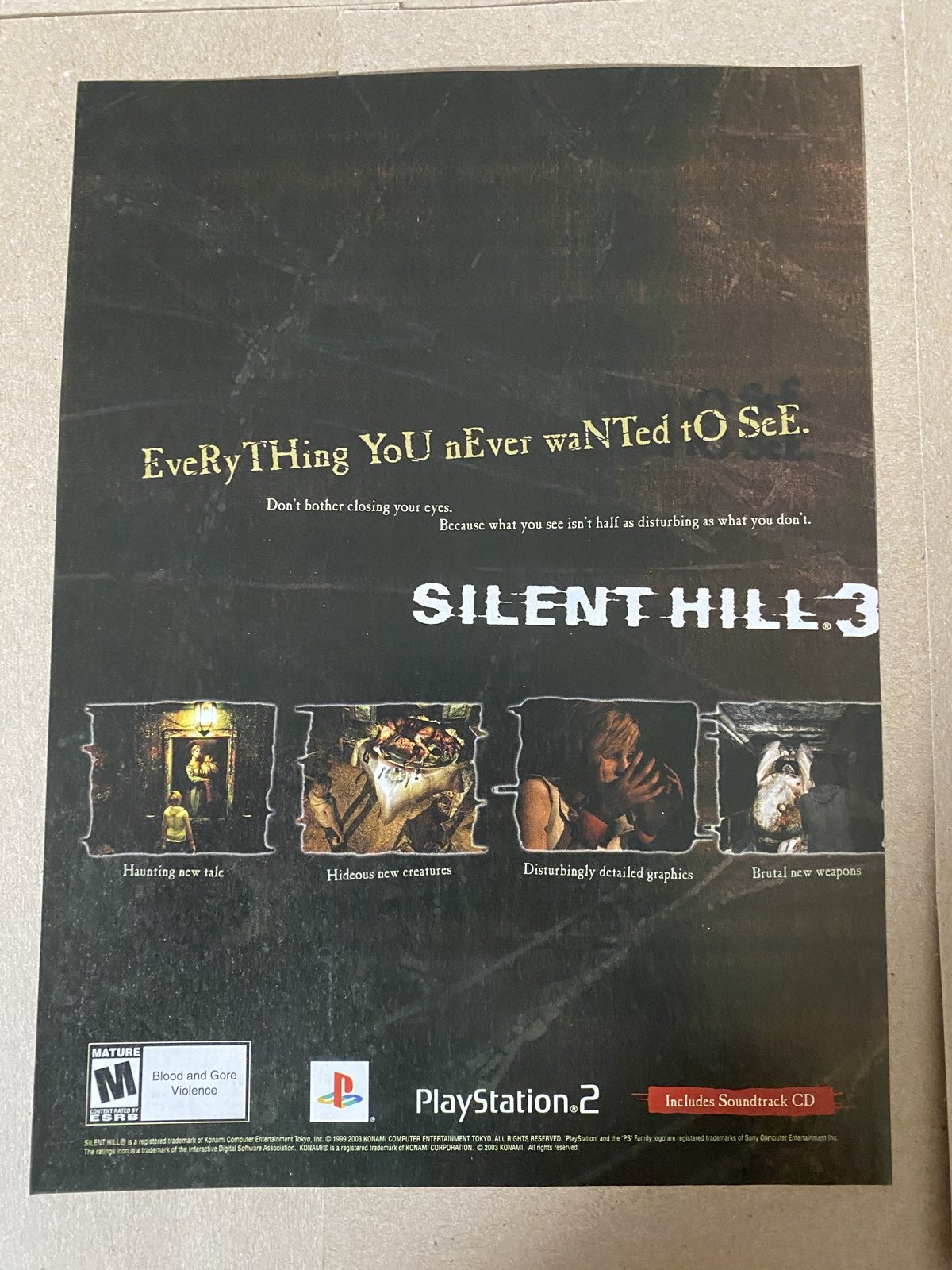 Silent Hill 3 PlayStation 2 Print Ad Poster Vintage Wall Art