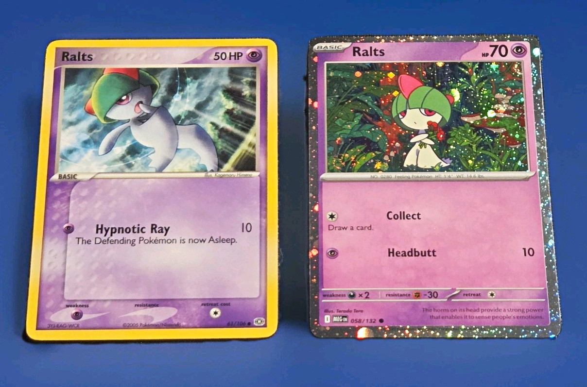 Ralts 61/106 EX Emerald 2005 + 058/132 Cosmos Holo Pokémon TCG 2 Cards