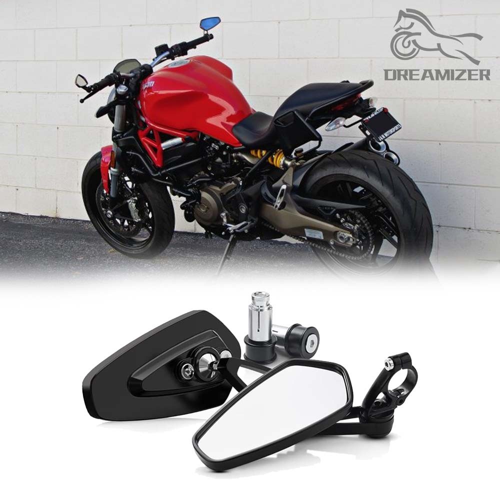 7/8'' Motorcycle Handlebar End Side Mirrors For Ducati Monster 821 696 795 796 7/8'' Motorcycle Handlebar End Side Mirrors For Ducati Monster 821 696 795 796