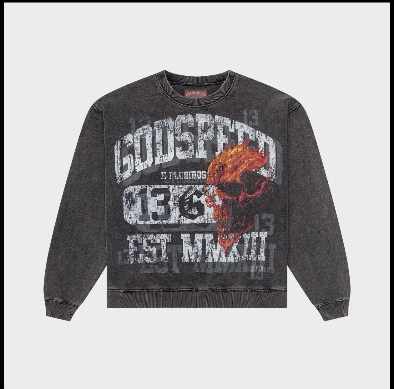 Godspeed New York Seeing Double Sweatshirt in Grey Wash Size (XL)