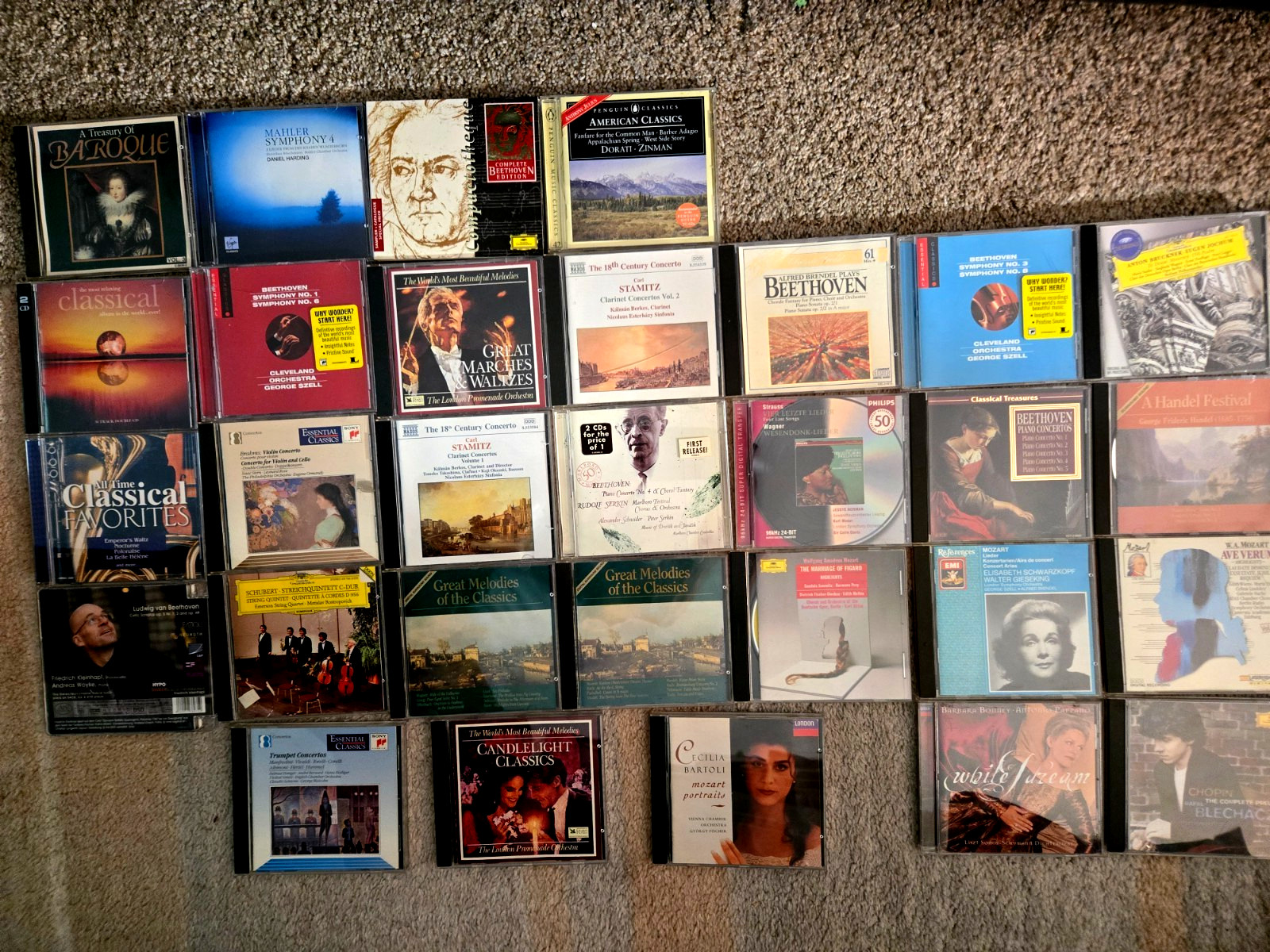 Lot of 30 Great Classical Music CDs-Beethoven, Mozart, Chopin- Tested