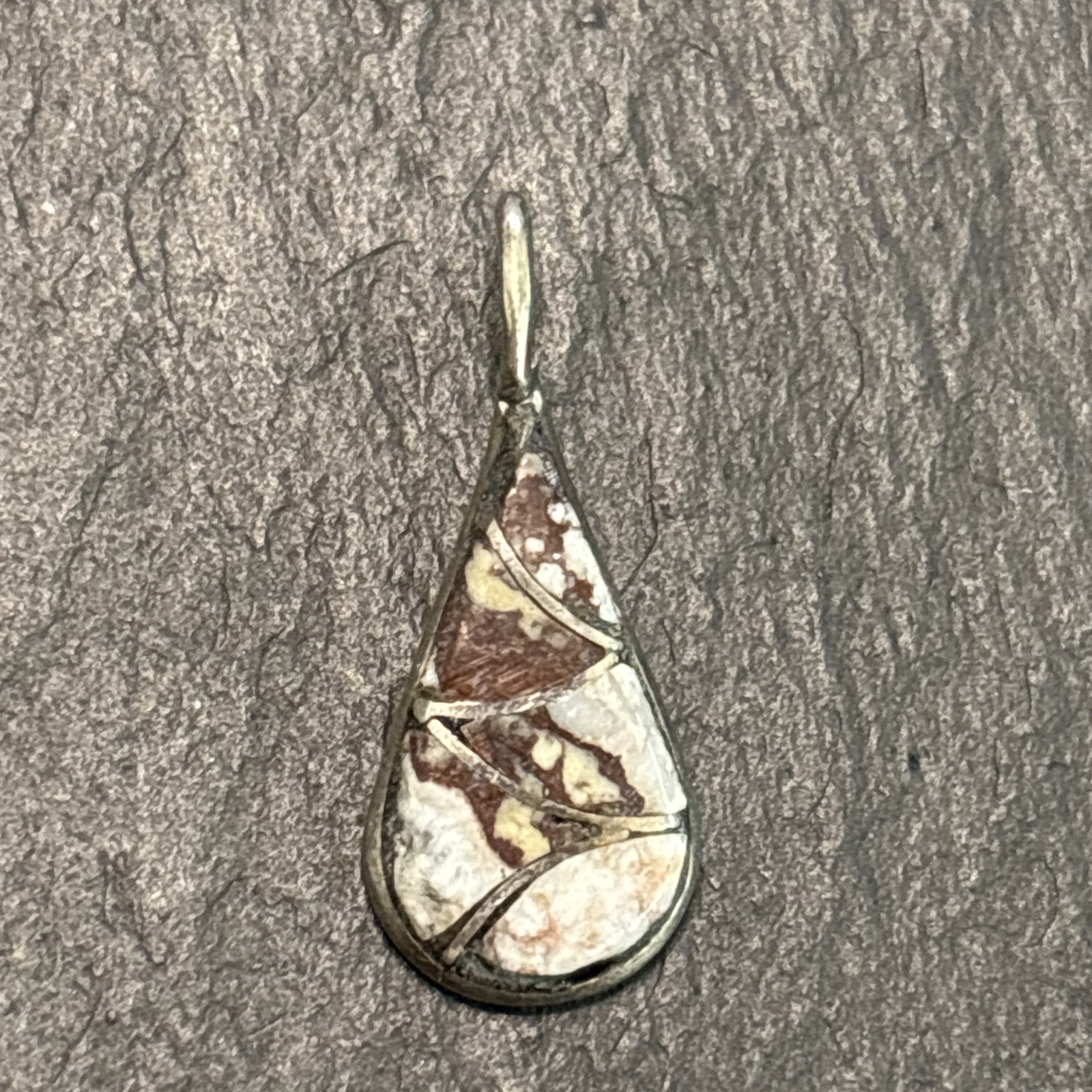 SB Zuni Signed Vintage Sterling Fishscale Wild Horse Pendant Small Hn