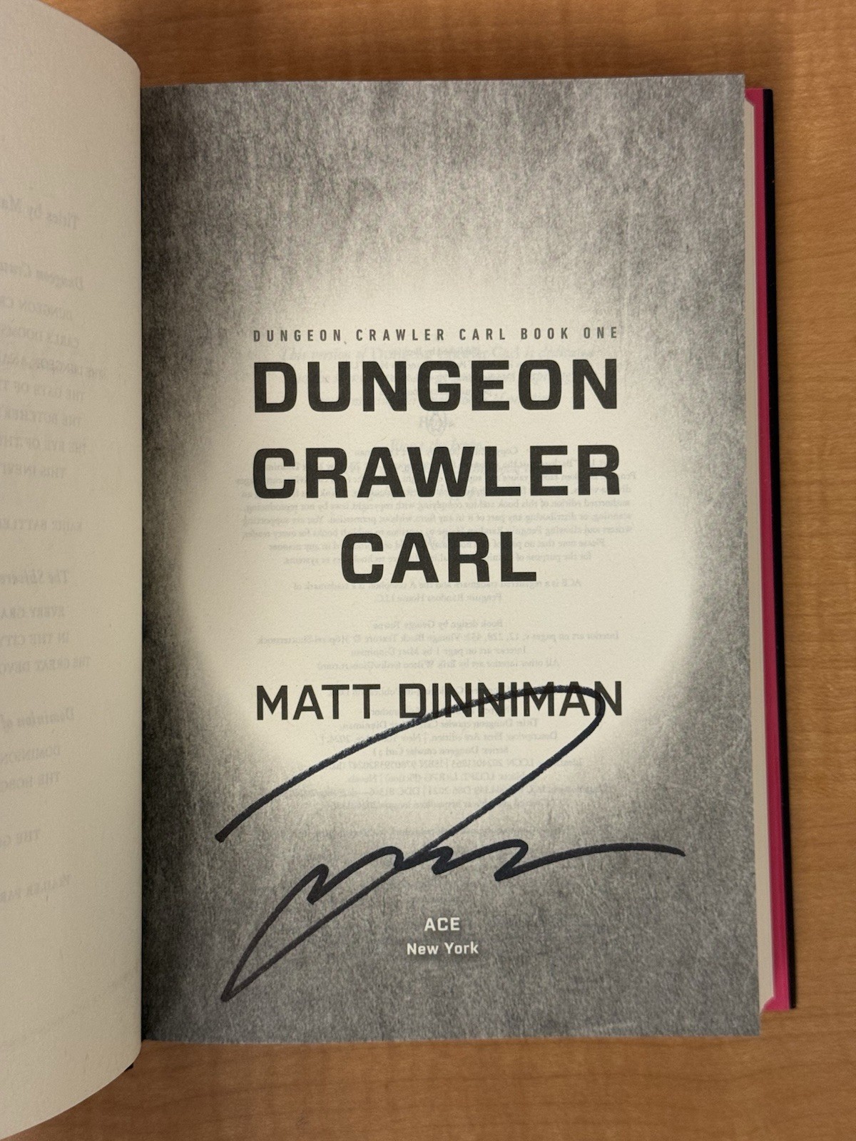 Matt Dinniman Dungeon Crawler Carl SIGNED Hardcover 1st Edition