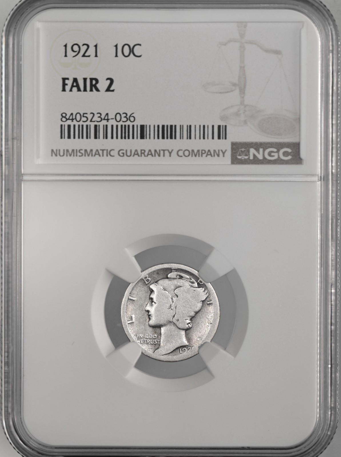 1921-P 10C MERCURY SILVER DIME \