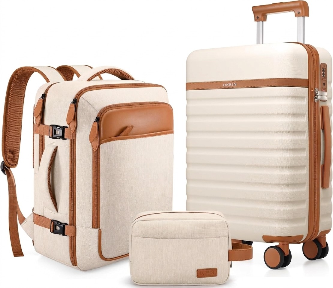 Juego de 3 Piezas Maletas Viaje Equipaje Bolsa Mano con Ruedas para Viajar Avion