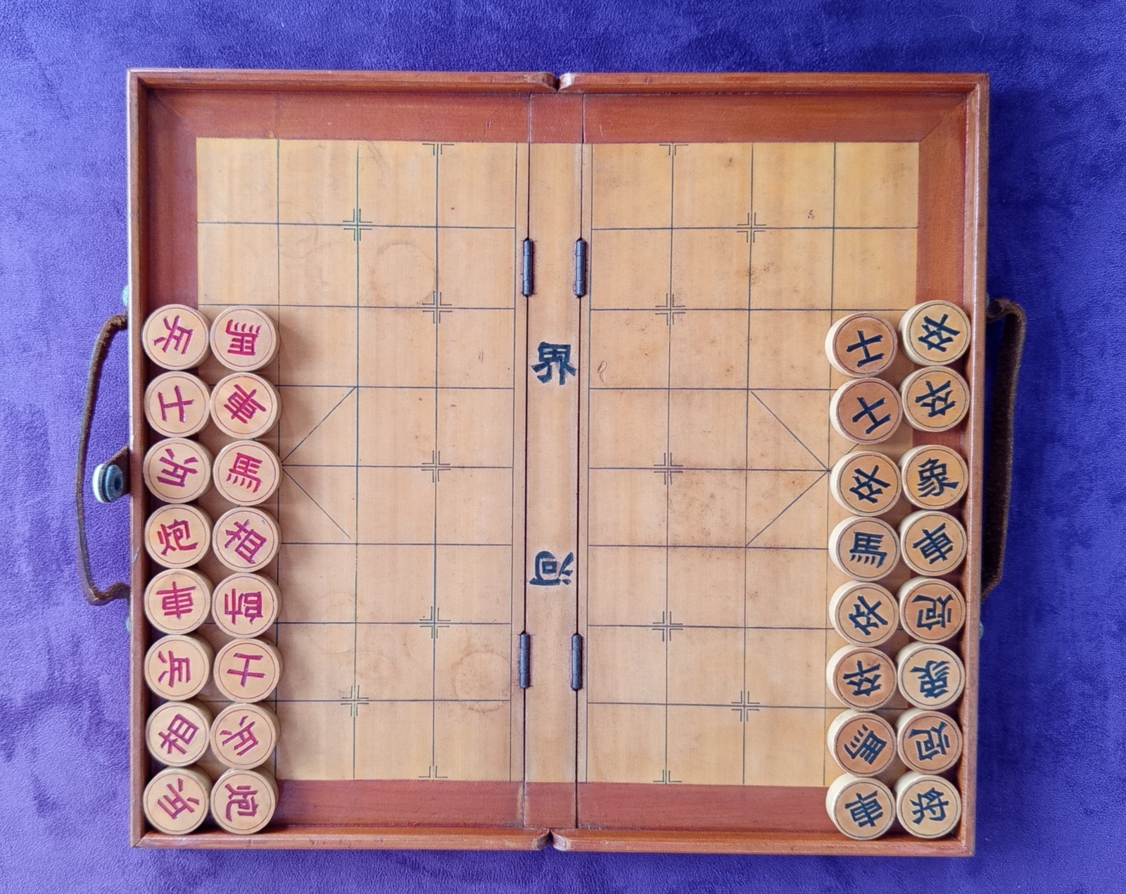 Rare Antique Style Chinese Chess Board Game Folding Suitcase Xiangqi Lot