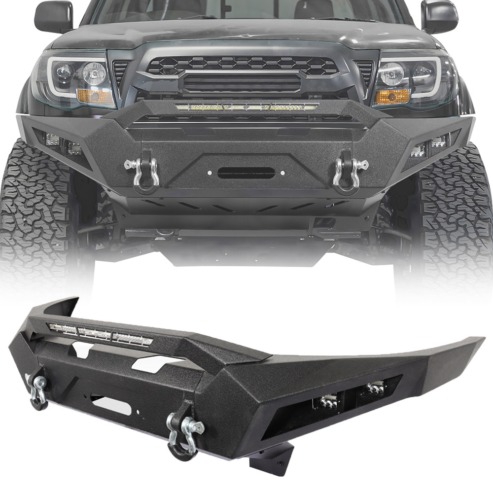 For 2005-2015 Toyota Tacoma Front Bumper w/ Winch Plate & LED light & D-rings For 2005-2015 Toyota Tacoma Front Bumper w/ Winch Plate & LED light & D-rings