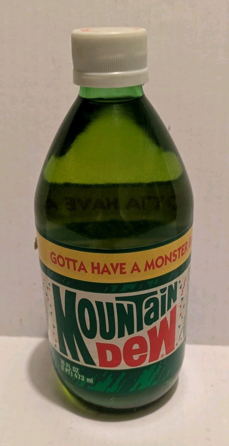 Vintage Mountain Dew 16 Ounce Monster Bash Full Bottle W/Creature From The Black