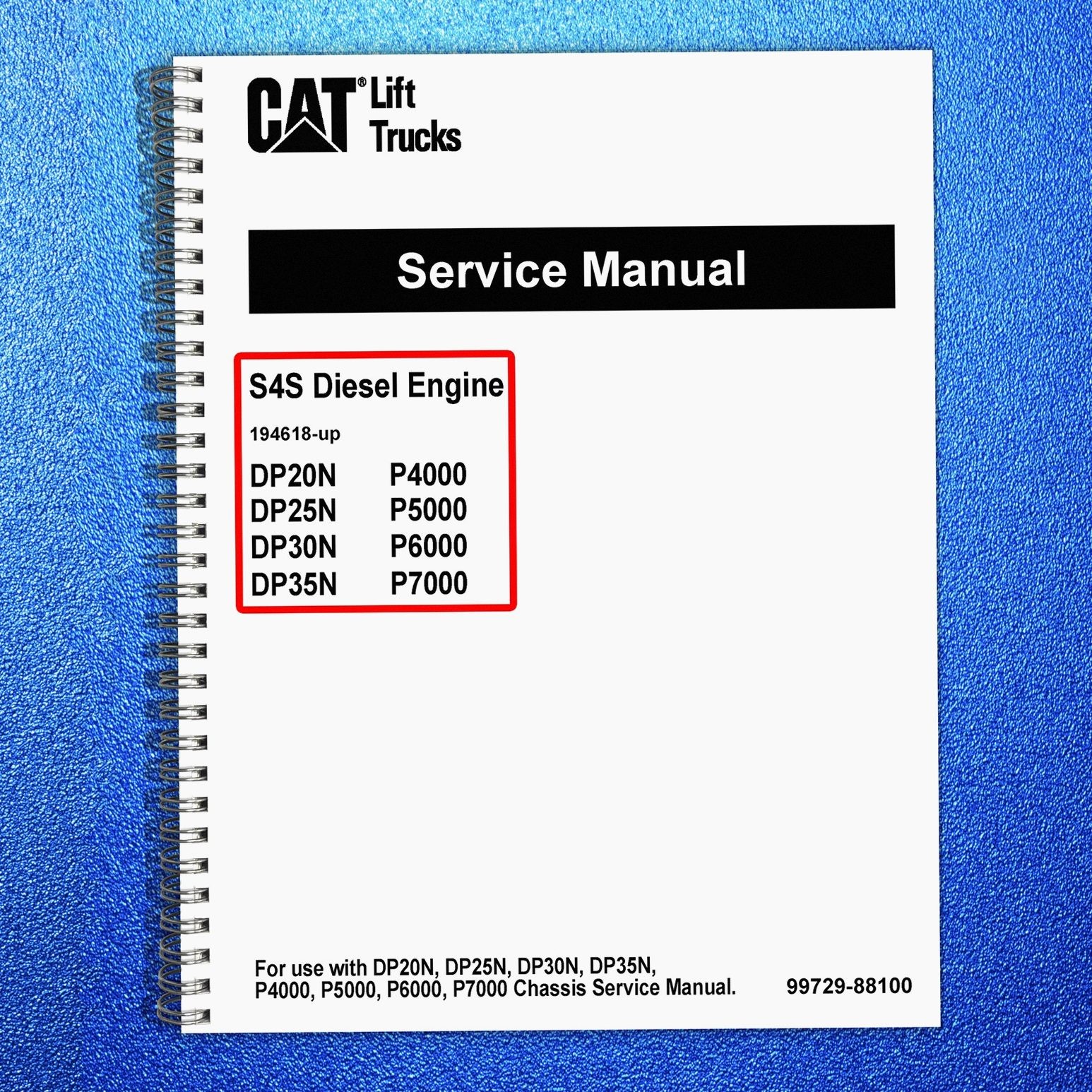 MITSUBISHI CAT S4S DIESEL ENGINE Service Manual DP20N DP35N P4000-7000 - CLOSURE