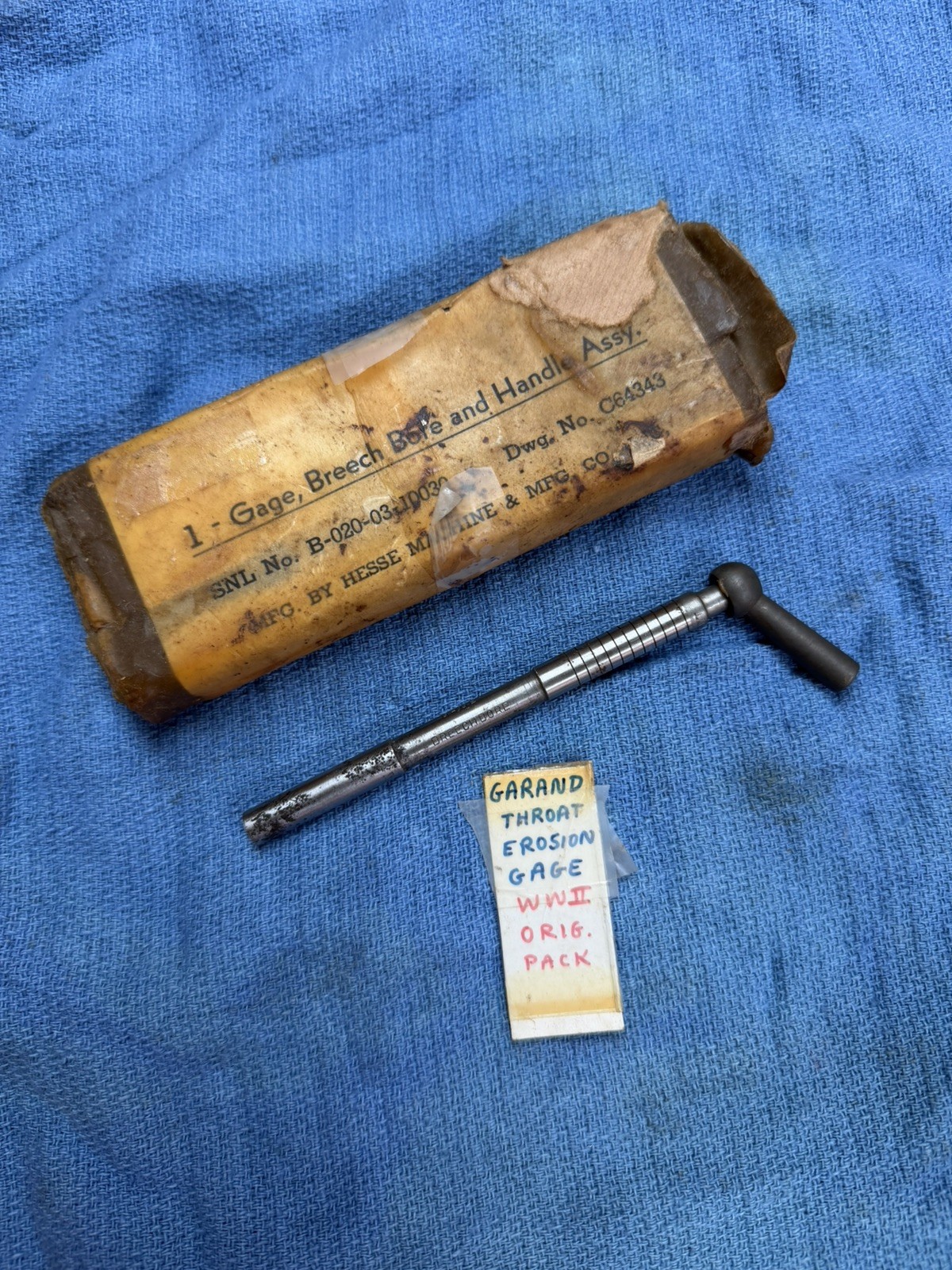 Rare Original WW2 M1 Garand Throat Erosion Gauge in original box 