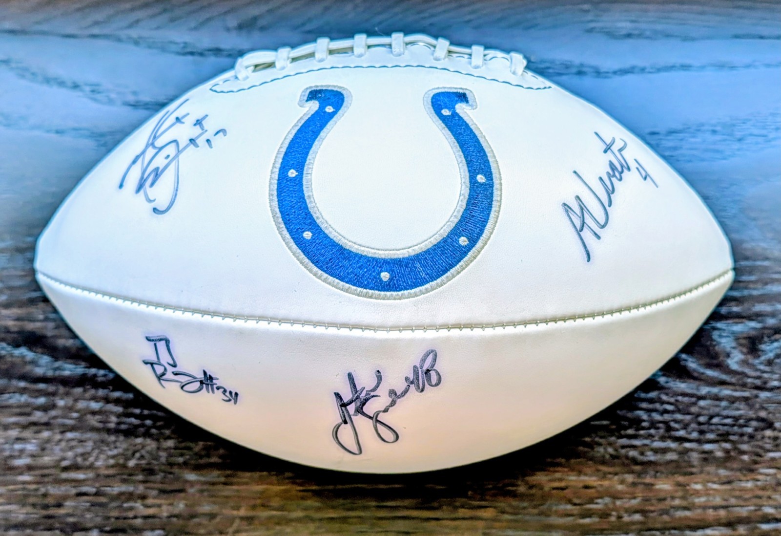 2006 ADAM VINATIERI & Kicking Team Signed Colts Custom Football (SUPERBOWL YEAR)