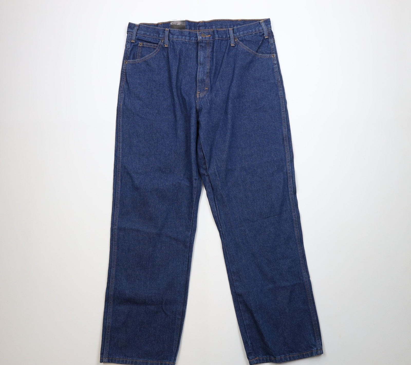 Deadstock Vintage Y2K Dickies Mens 38x32 Spell Out Wide Leg Denim Jeans Blue Deadstock Vintage Y2K Dickies Mens 38x32 Spell Out Wide Leg Denim Jeans Blue