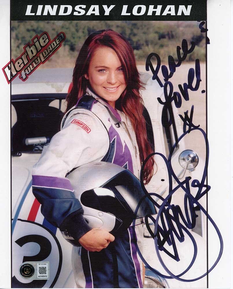 Lindsay Lohan Herbie Autographed Signed 8x10 Photo Certified Authentic BAS COA
