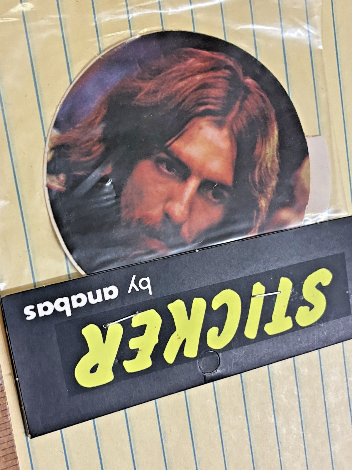 VINTAGE 1974 SEALED GEORGE HARRISON STICKER ANABAS LTD -ENGLAND UK -BEATLES NEW