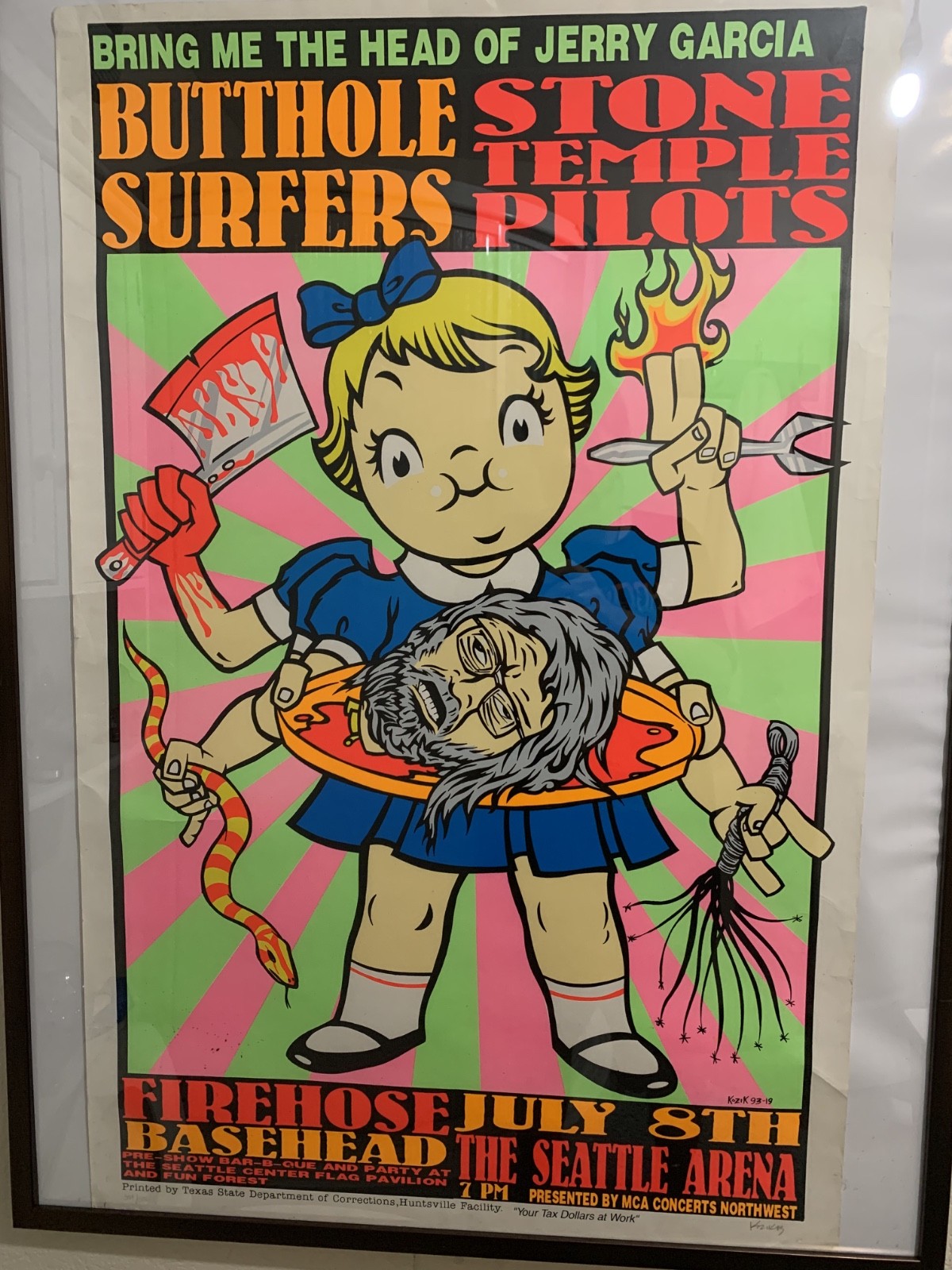 Butthole Surfers Poster Bring Me The Head of Jerry Garcia 1993 Frank Kozik  NICE