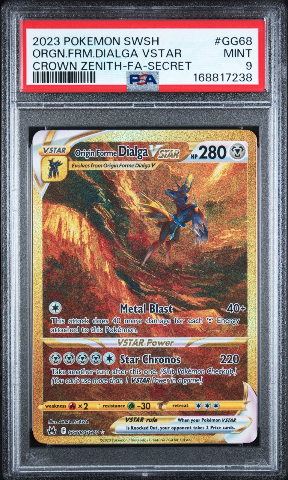 Origin Forme Dialga VSTAR (Secret) GG68/GG70 SWSH: Crown Zenith: Galarian Psa 9 Origin Forme Dialga VSTAR (Secret) GG68/GG70 SWSH: Crown Zenith: Galarian Psa 9