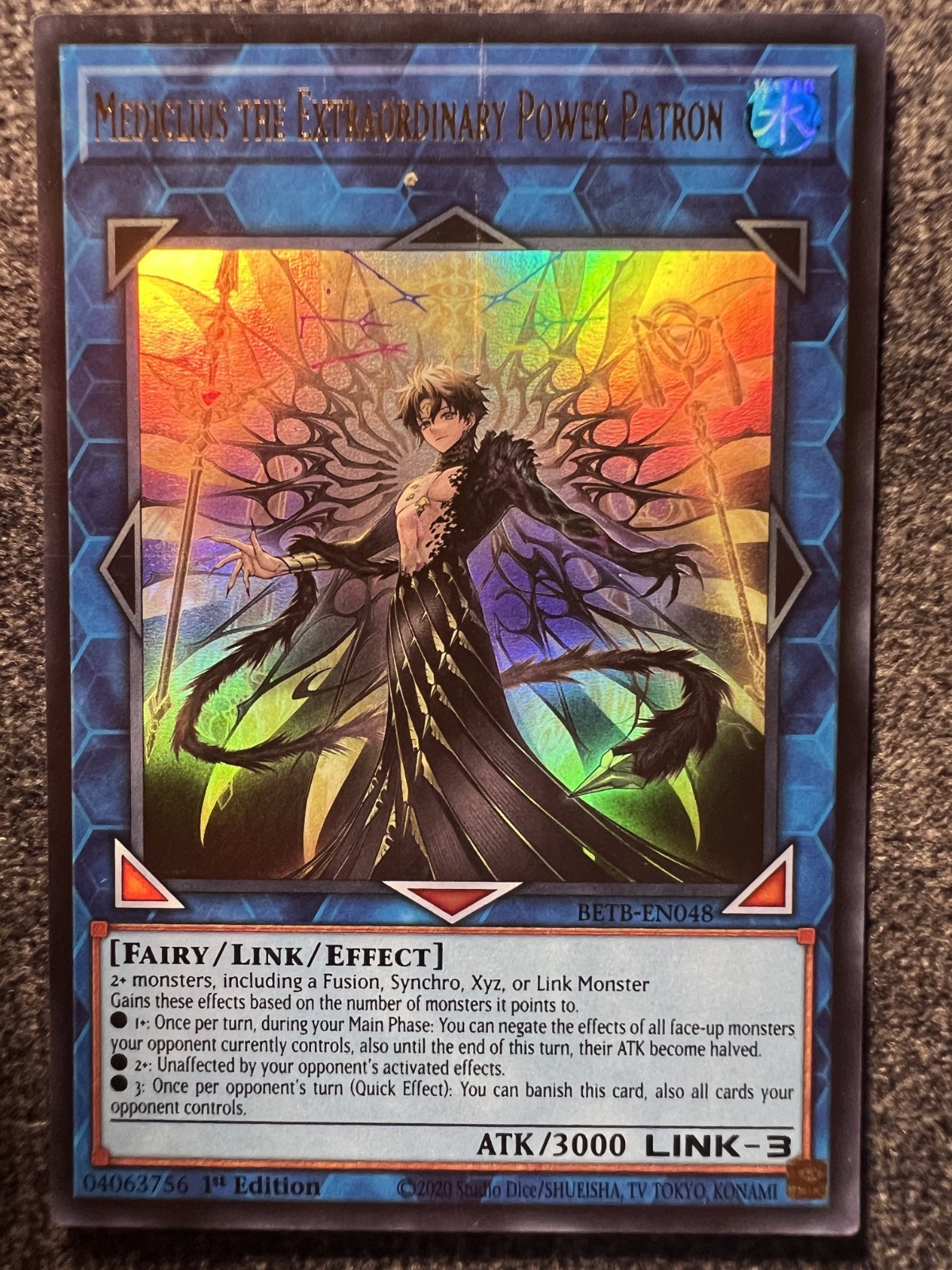 Yugioh Mediclius the Extraordinary Power Patron BETB-EN048 Ultra Rare 1st Ed NM Yugioh Mediclius the Extraordinary Power Patron BETB-EN048 Ultra Rare 1st Ed NM