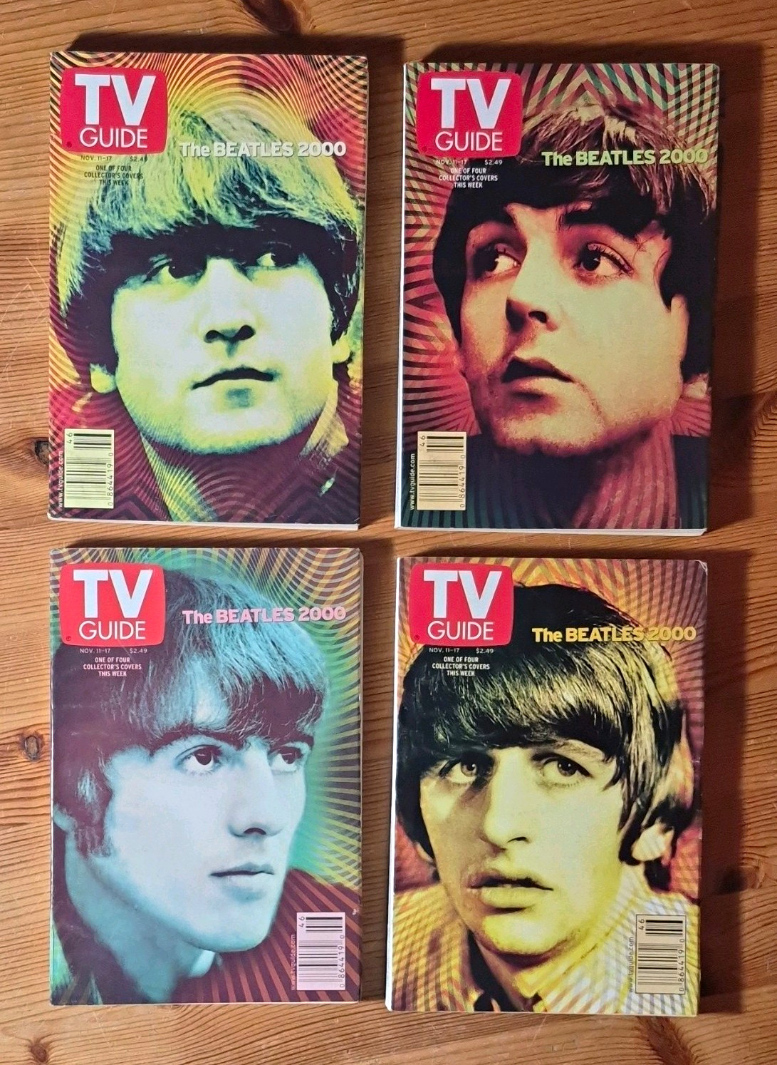 TV Guide Collector\'s Edition Lot of 4 The Beatles Covers Nov 11-17 2000 vintage