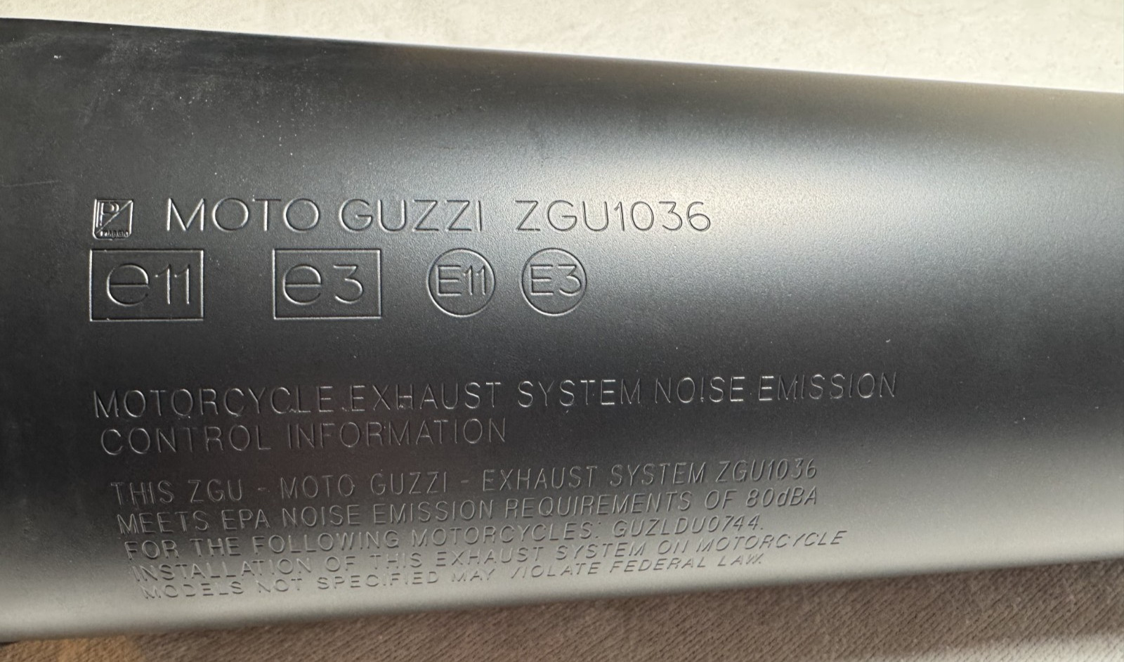 Moto Guzzi V7 Matte Black Left Hand Side Silencer 2B0048475 (2017-2020)