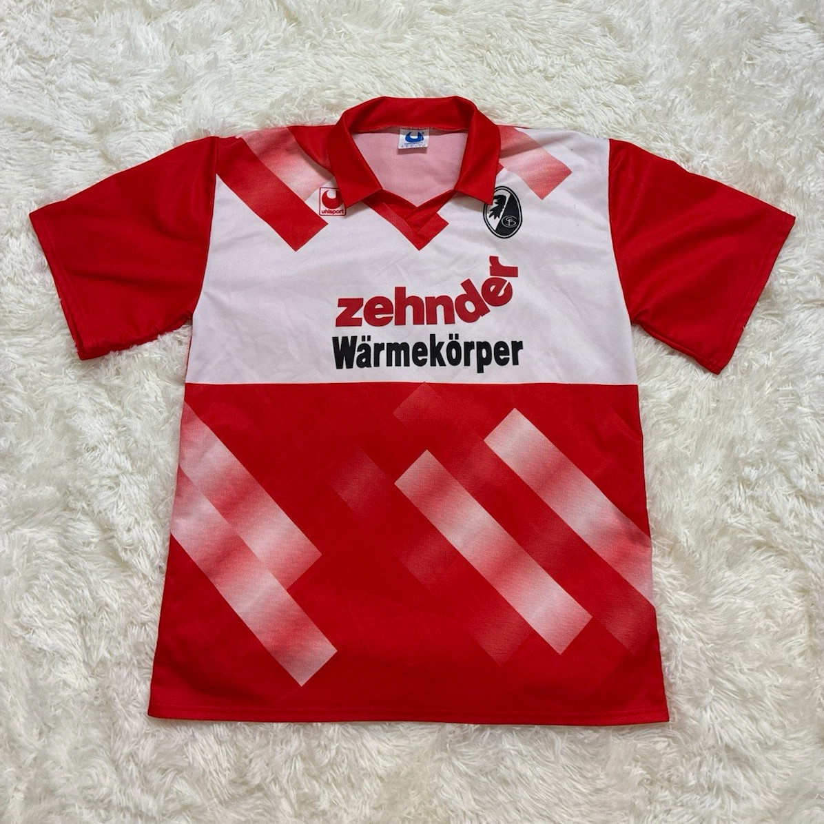 Vintage 1995 1996 SC Freiburg Home Jersey Uhlsport Zehnder Football Shirt XL