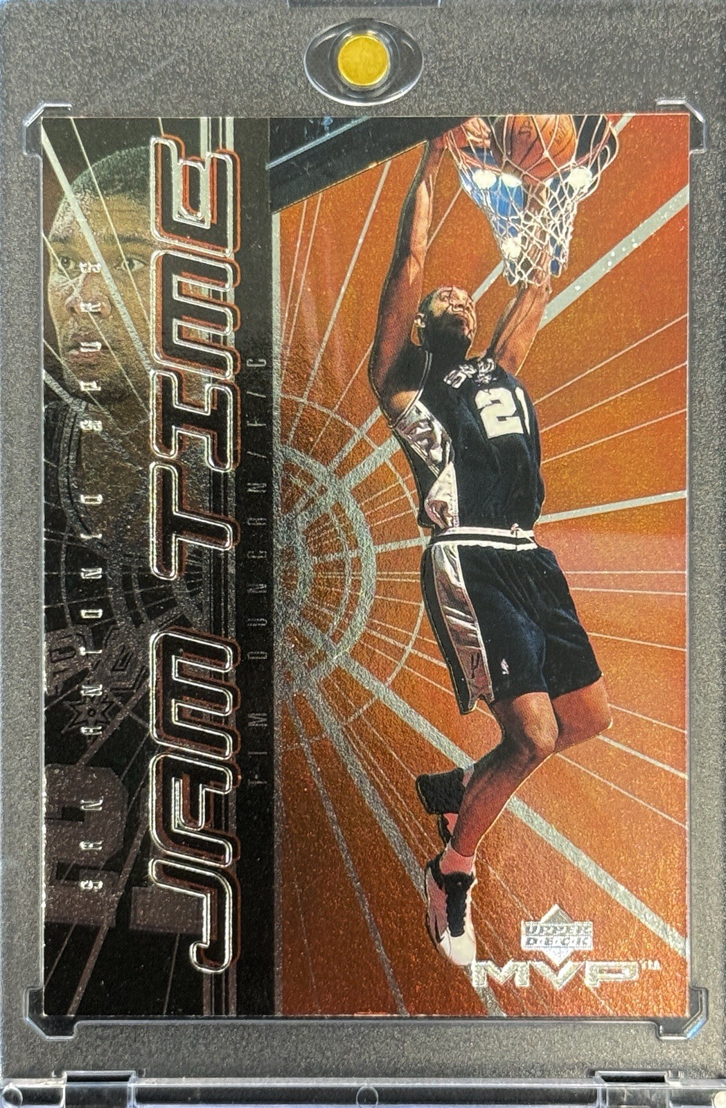 TIM DUNCAN RARE 1999 BLACK ORANGE FOIL MVP UPPER DECK INVESTMENT CARD SPURS MINT TIM DUNCAN RARE 1999 BLACK ORANGE FOIL MVP UPPER DECK INVESTMENT CARD SPURS MINT