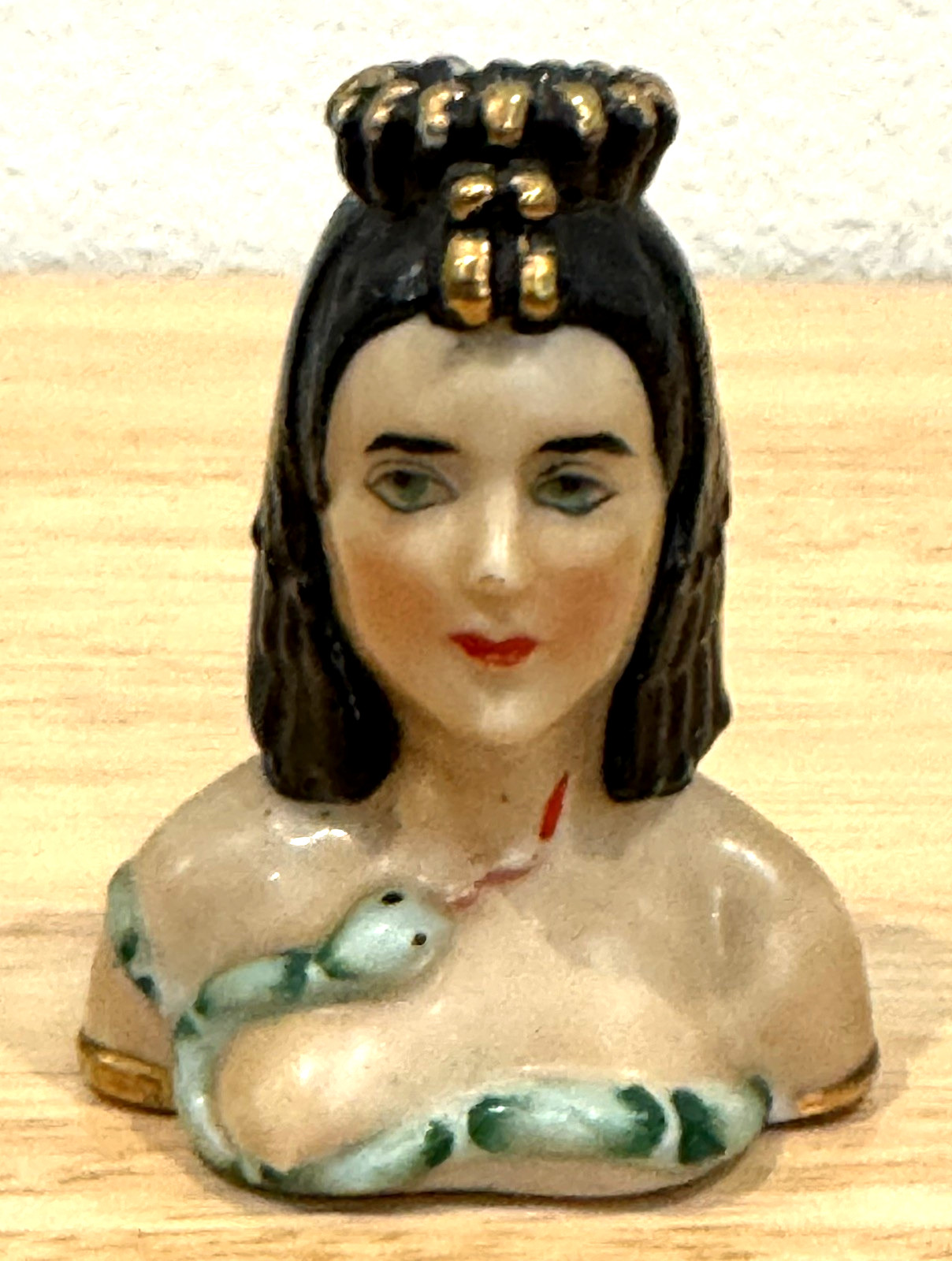 Rare HTF Vintage Cleopatra With Asp Snake Miniature Half Bust 2.75