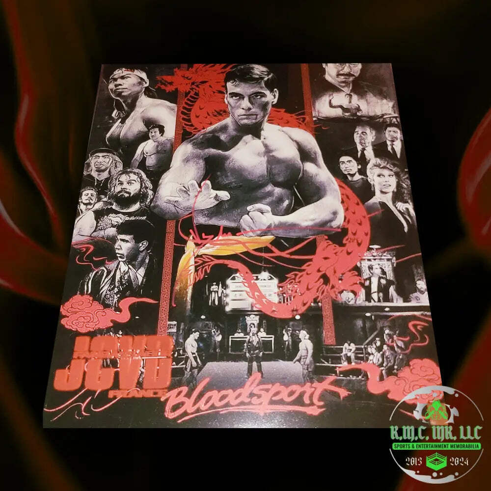 *JEAN CLAUDE VAN DAMME JCVD SIGNED AUTOGRAPHED 16X20 BLOODSPORT COLLAGE W/PROOF
