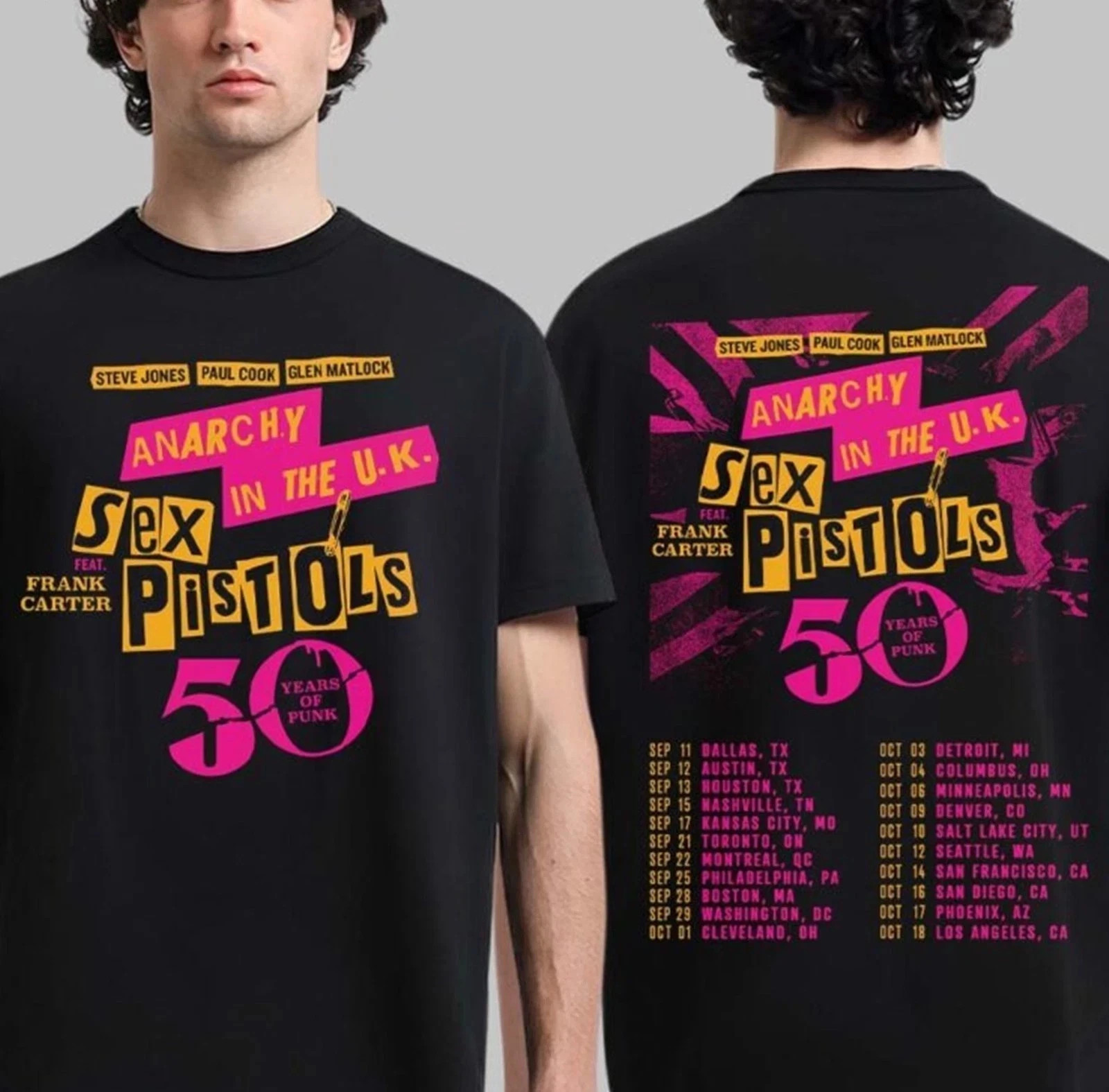 Sex Pistols 50 Years Of Punk North America Tour 2026 T-Shirt S-5XL