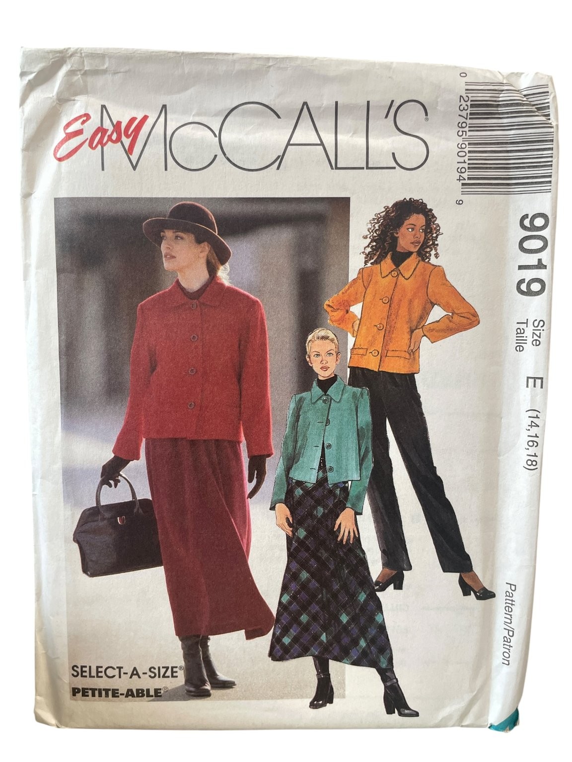 McCall\'s 9019 Jacket Pants Skirt Size E 14-18 90s Vintage Petite