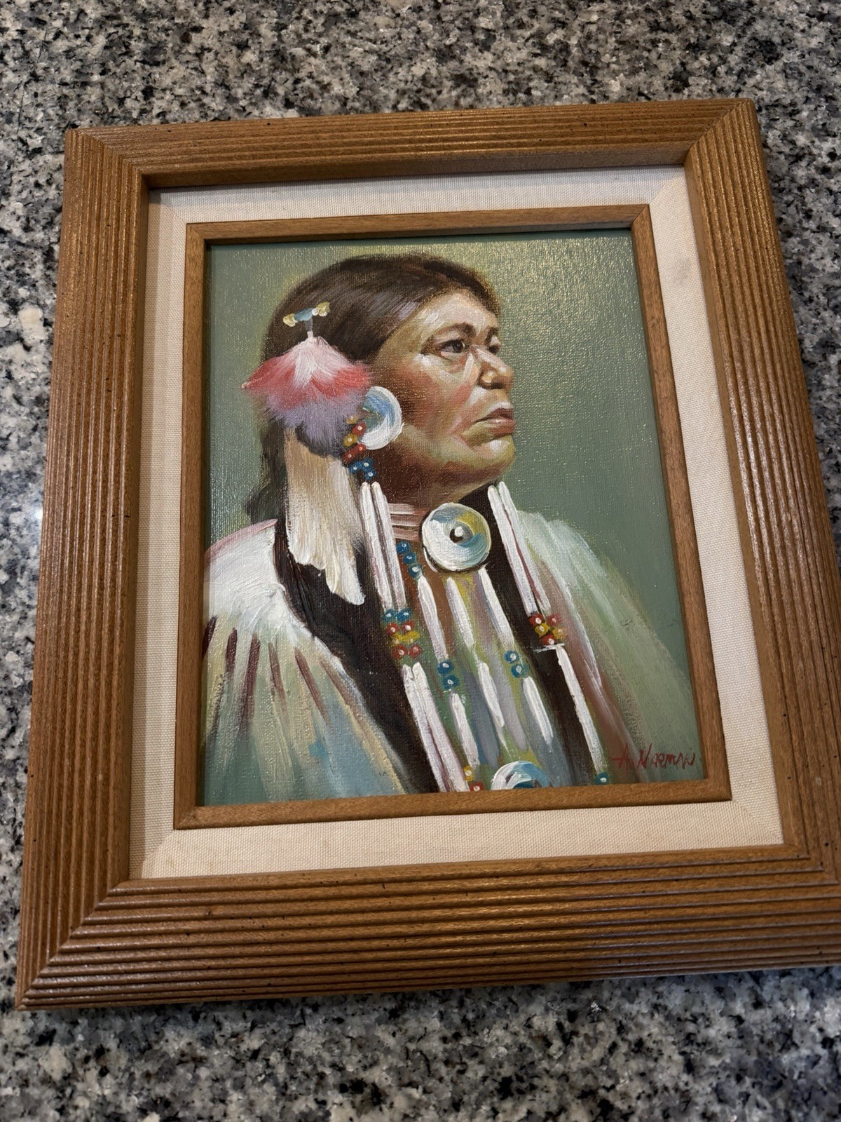 VINTAGE A. Norman Native American Indian CHIEF Signed  8x 10