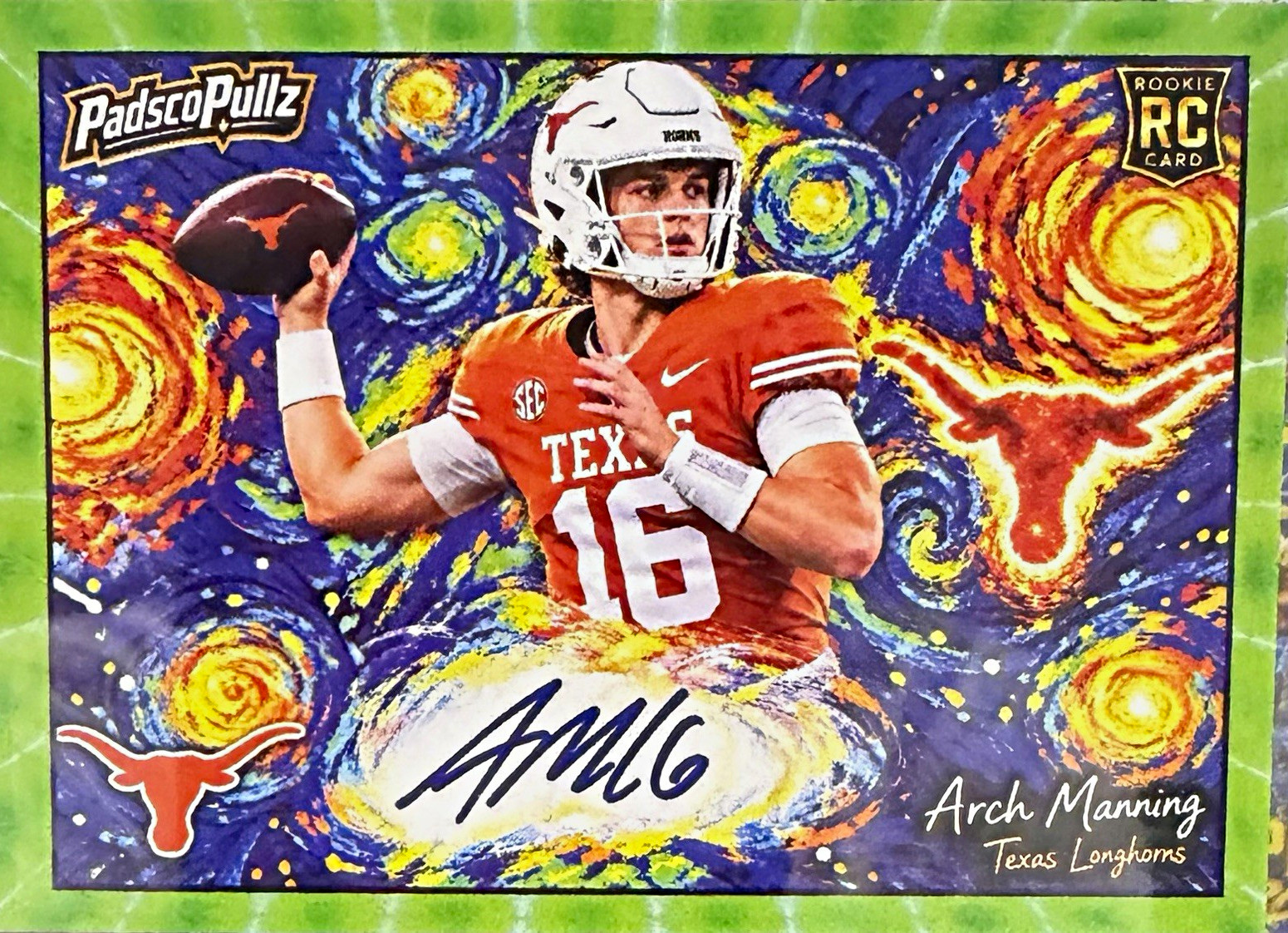 PadscoPullz  Custom Arch Manning Starry Night Auto Card TS-1