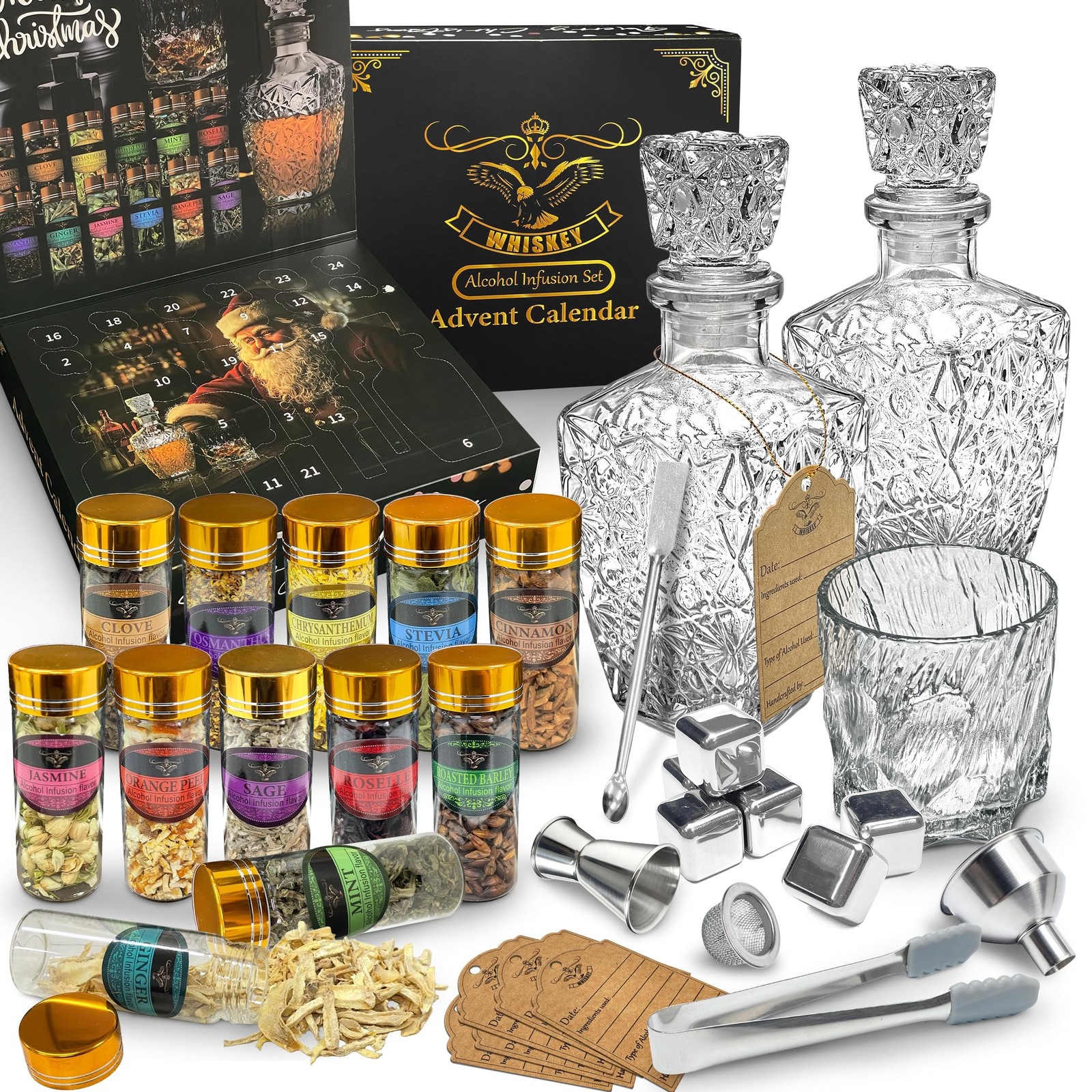 Advent Calendar 2025 for Men, Whiskey Infusion Kit for Infusing Vodka,Tequila...