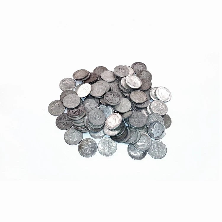 Lot of 10 Roosevelt Dimes 90% Silver Pre-1964 Mixed Dates Circulated Avg .9oz Lot of 10 Roosevelt Dimes 90% Silver Pre-1964 Mixed Dates Circulated Avg .9oz