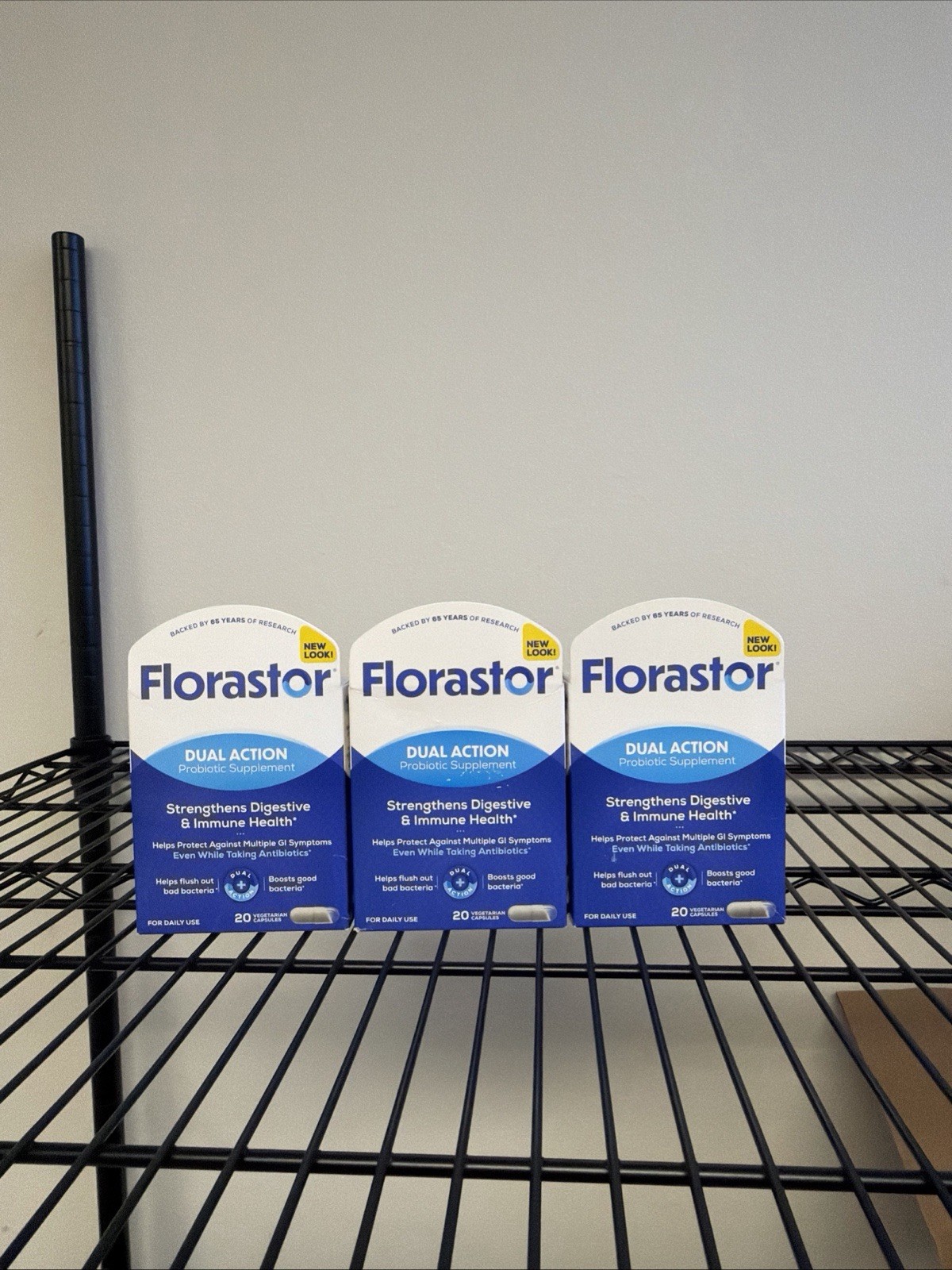 3 Florastor Dual Action Probiotic Digestive & Immune Health 80 Caps Total 1/27+