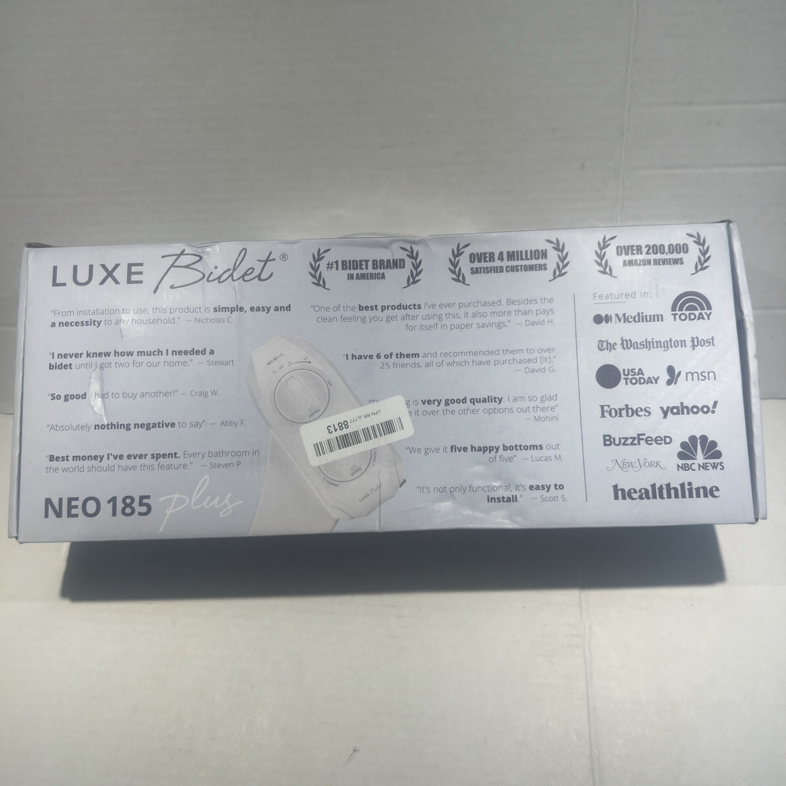 LUXE Bidet NEO 185 Plus Toilet Bidet Attachment Dual Nozzle White LUXE Bidet NEO 185 Plus Toilet Bidet Attachment Dual Nozzle White
