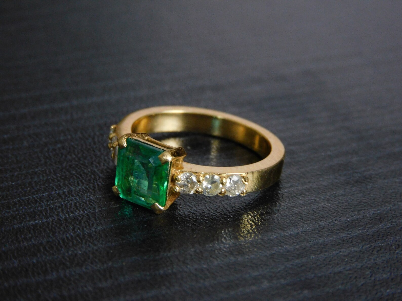 2.44 Ct Princess Cut Natural Emerald Diamond Wedding Ring 14K Yellow Gold Size 7 2.44 Ct Princess Cut Natural Emerald Diamond Wedding Ring 14K Yellow Gold Size 7
