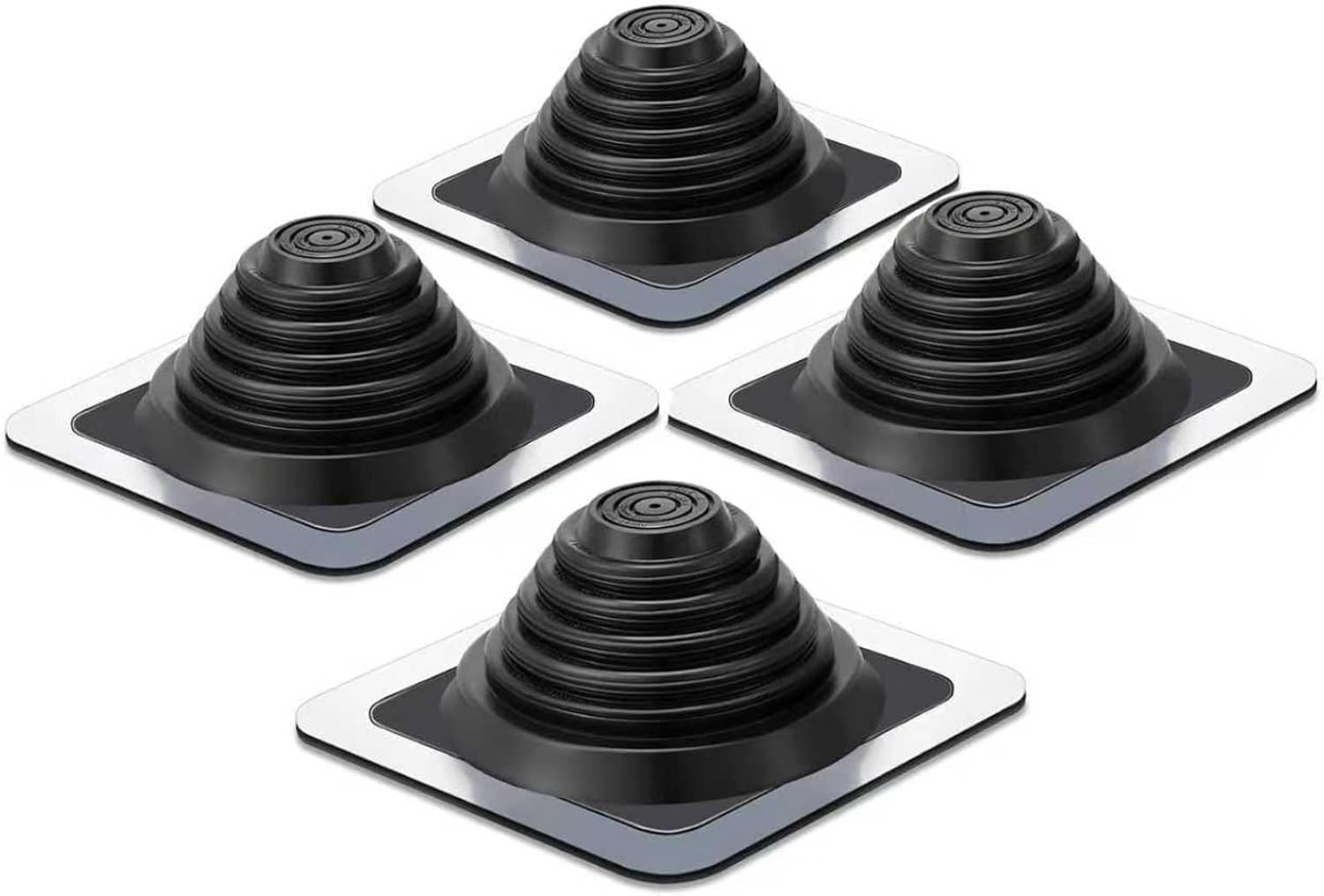 4PCS High Temp Silicone Metal EPDM Roof Pipe Flashing Boot