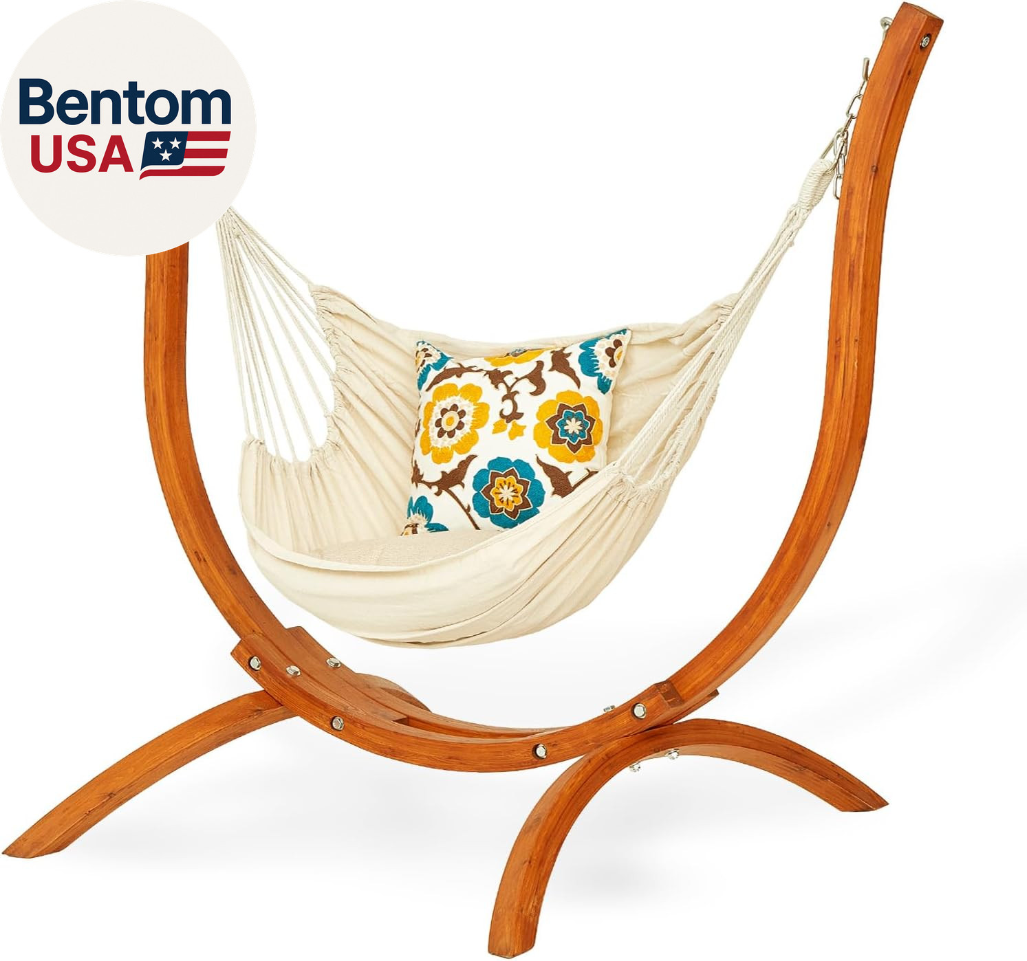Premium Wooden Hammock Stand Only (500 Lbs/226Kg), Sun Protection & Rain Resista