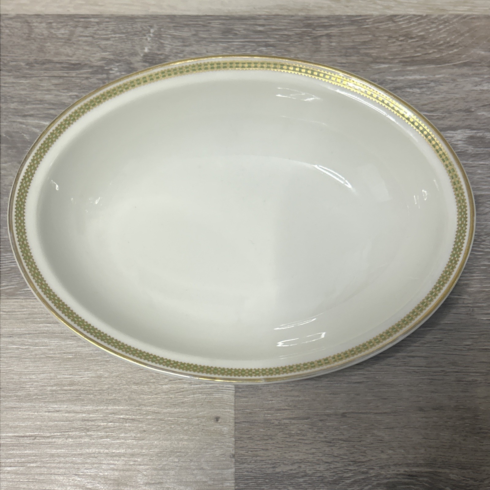 Antique Theodore Haviland Limoges Oval Vegetable Serving Bowl Gold Green Trim Antique Theodore Haviland Limoges Oval Vegetable Serving Bowl Gold Green Trim