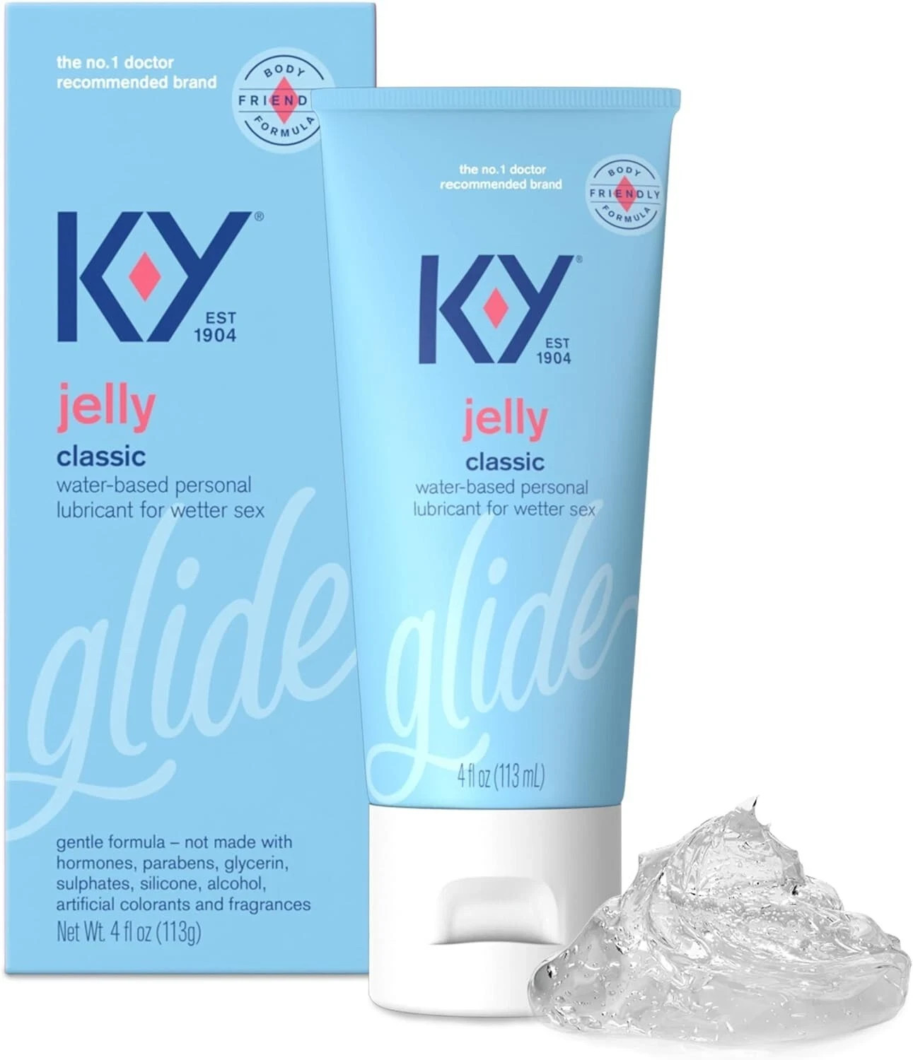 K-Y Jelly Personal Lubricant Water Based Lube for Wetter Sex 4 oz NEW