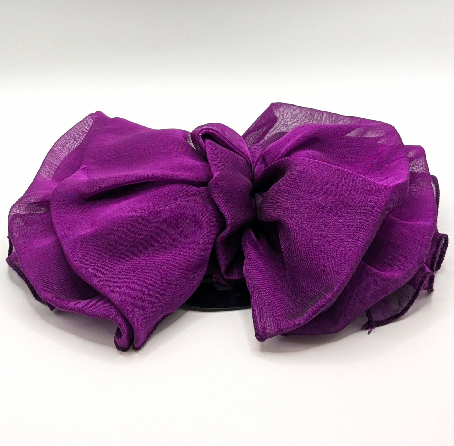 Vintage Capelli New York Purple Sheer Organza Hair Bow Barrette Original Tag