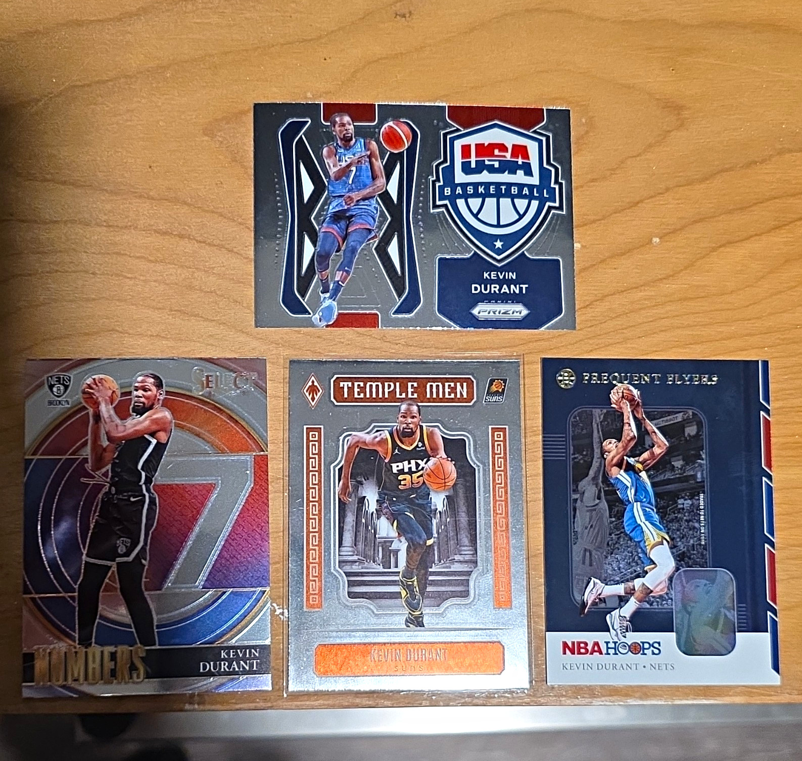 Kevin Durant Panini 2016-17 Hoops Prizm Prestige 9-Card Lot USA Inserts