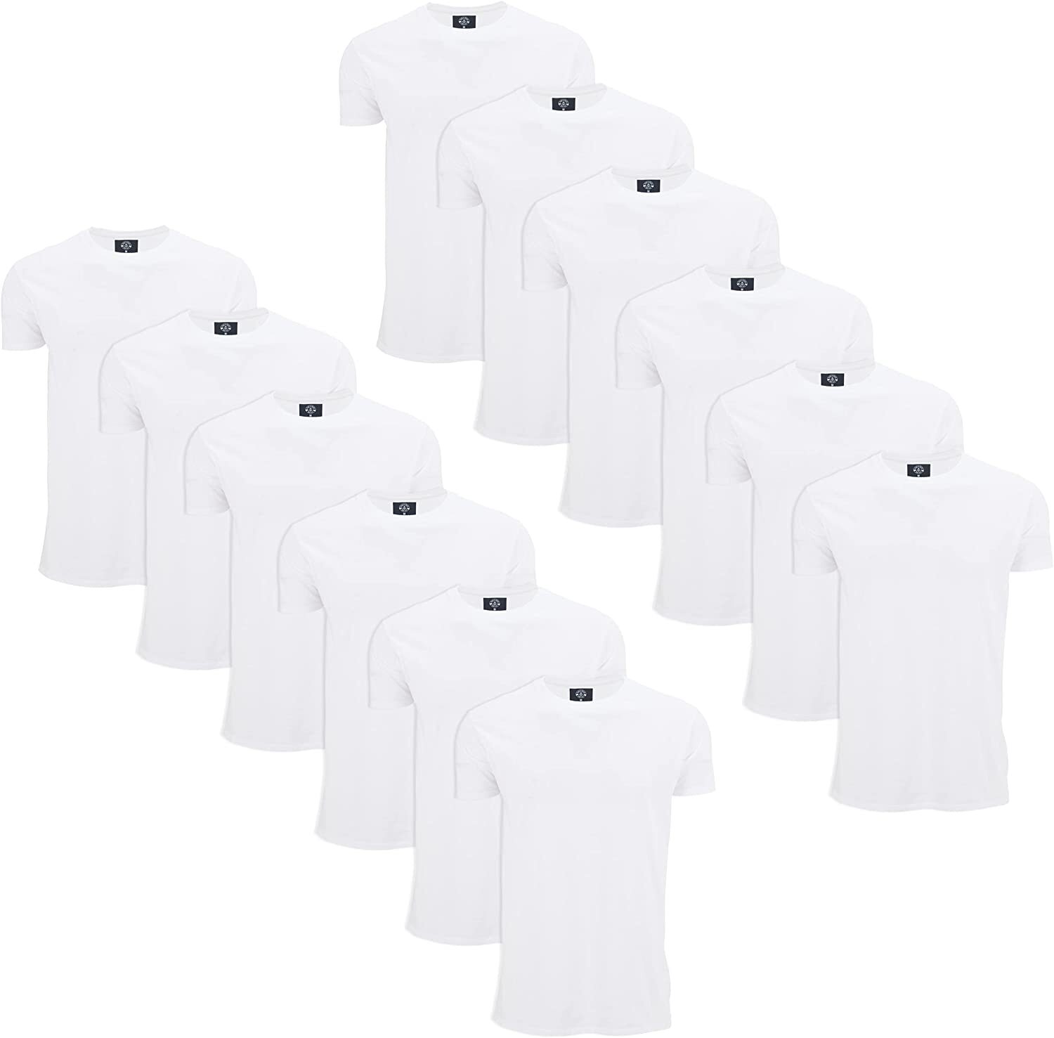 SOCKS'NBULK 12 Pack Bulk Mens Cotton Crew Neck Short Sleeve T-Shirts SOCKS'NBULK 12 Pack Bulk Mens Cotton Crew Neck Short Sleeve T-Shirts