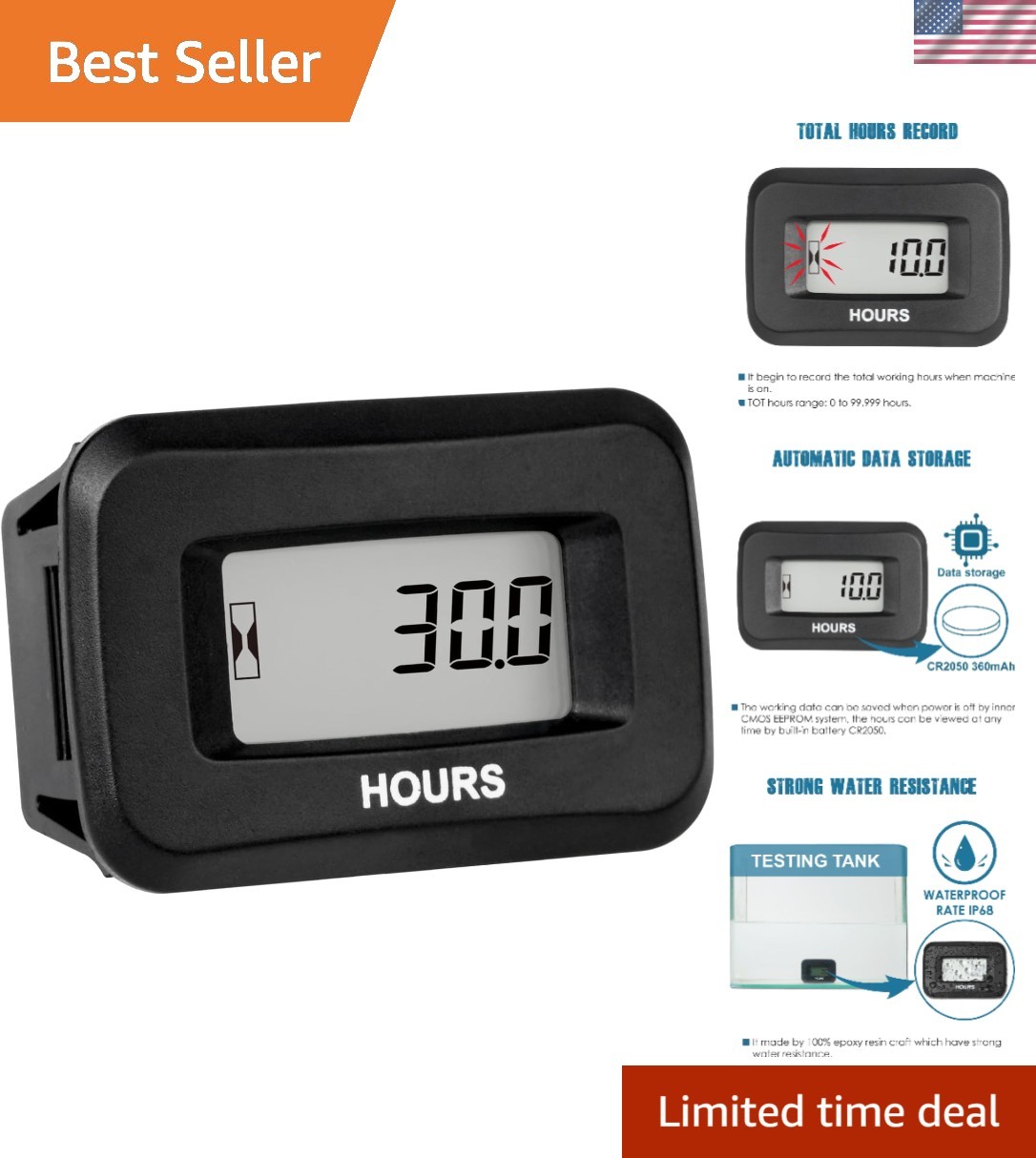 Digital Hour Counter, LCD Display Digital Hour Counter, LCD Display