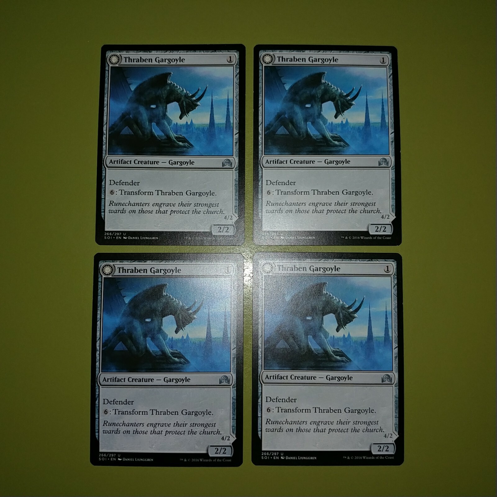 Thraben Gargoyle x4 Shadows over Innistrad 4x Playset Magic the Gathering MTG 