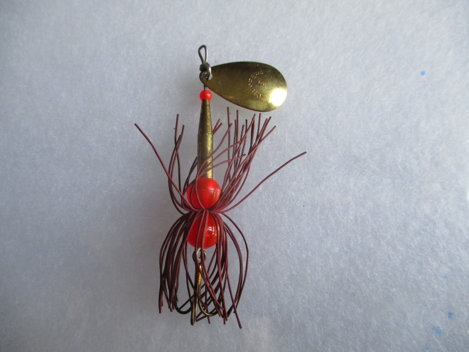 Vintage Chippewa Lure Company Fishing Spinner #2 with Red Beads 1/8oz pictured Vintage Chippewa Lure Company Fishing Spinner #2 with Red Beads 1/8oz pictured