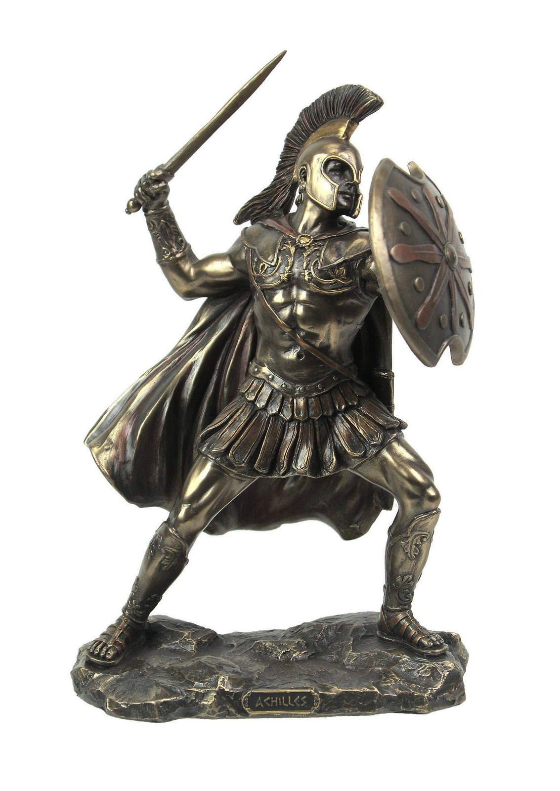 Veronese Design 9 5/8 Inch Greek Hero Achilles Battle Stance Cold Cast Resin Veronese Design 9 5/8 Inch Greek Hero Achilles Battle Stance Cold Cast Resin