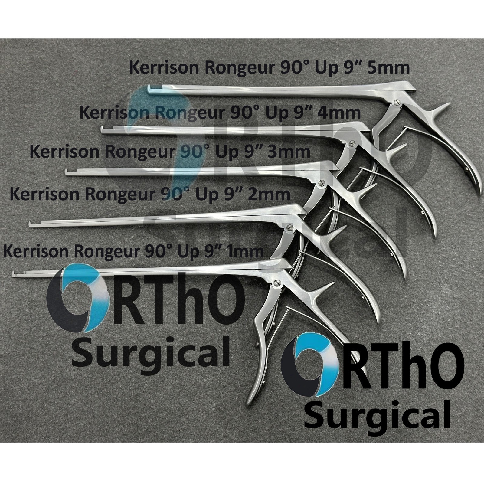 Kerrison Rongeur Set of 5 Pcs 90° Up 1 to 5mm 9″ Length Orthopedic Instruments, Kerrison Rongeur Set of 5 Pcs 90° Up 1 to 5mm 9″ Length Orthopedic Instruments,