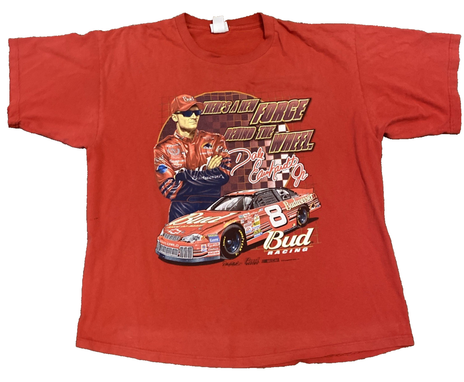VTG Chase Authentics NASCAR Dale Earnhardt Jr Bud Racing Budweiser Shirt RED XXL VTG Chase Authentics NASCAR Dale Earnhardt Jr Bud Racing Budweiser Shirt RED XXL